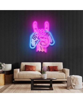 Game Hands Led Neon Acrylic Artwork
