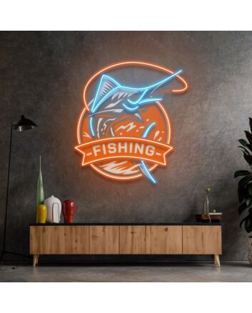 Fishing Logo Led Neon Sign Light Pop Art