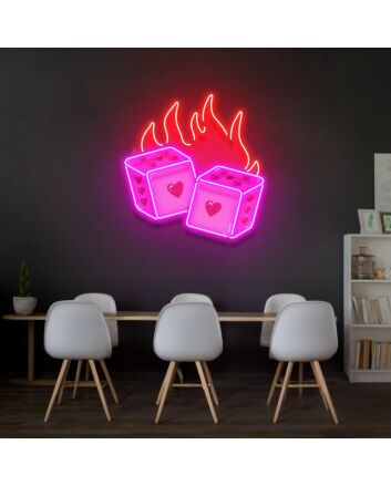 Dice Love Led Neon Acrylic Artwork