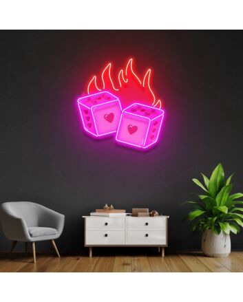 Dice Love Led Neon Acrylic Artwork