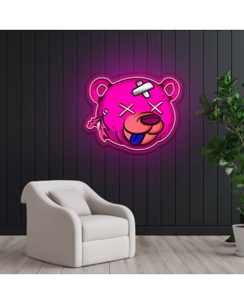 Dead Bear Cartoon Neon Sign X Acrylic Artwork