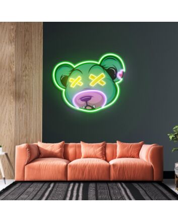 Dead Bear Cartoon Led Neon Acrylic Artwork