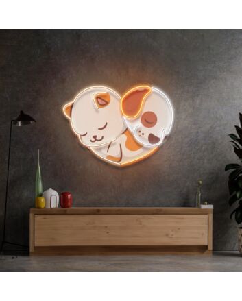 Catdog Friendship Led Neon Sign Light Pop Art