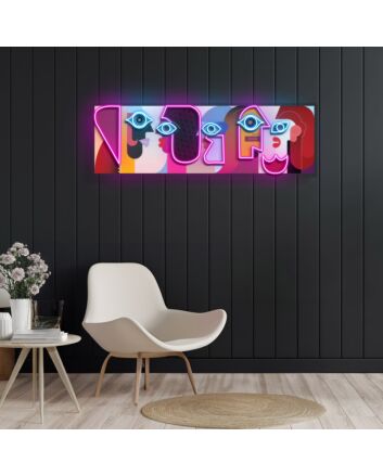 Five Faces Neon X Acrylic Artwork