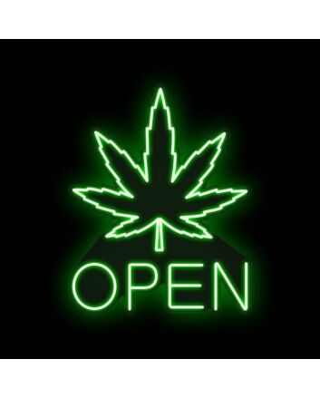 Customize Large Leaf Green Open Neon Signs
