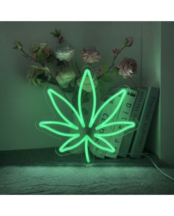 Herb Haven Leaf Neon Sign