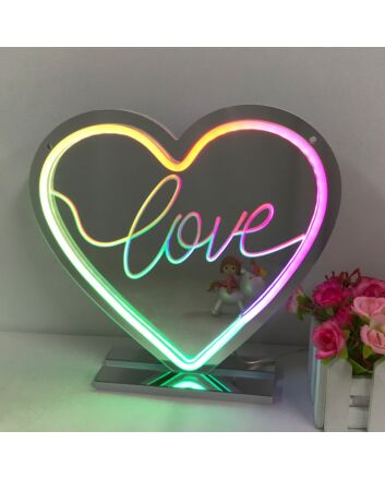 LOVE Heart Colorful Mirror Neon Signs
