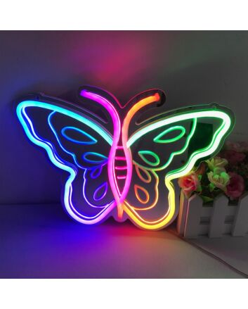 Butterfly Bliss Colorful Mirror Neon Signs