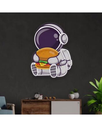 Burger Astronaut Led Neon Sign Light Pop Art