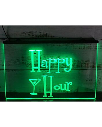 Happy Hour Martini Glass Hanging Neon Sign