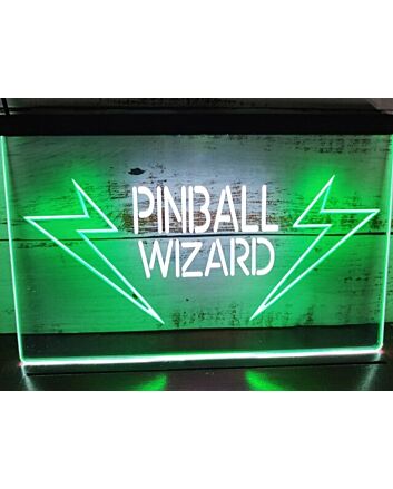 Pinball Wizard Two Tone Hanging Neon Sign