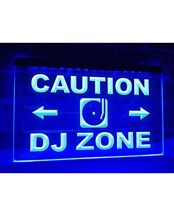Caution DJ Zone Hanging Neon Sign