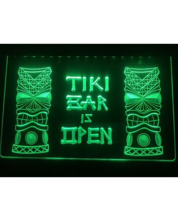 Tiki Bar is Open Hanging Neon Sign