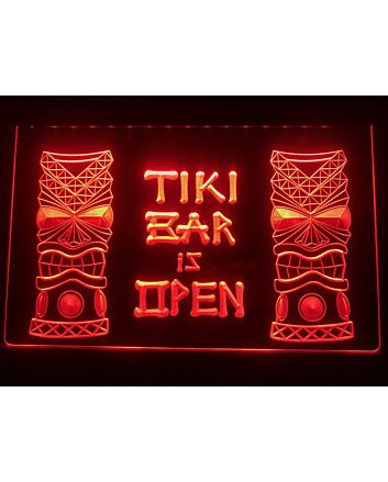 Tiki Bar is Open Hanging Neon Sign