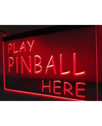 Play Pinball Here Hanging Neon Sign