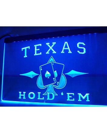 Texas Hold'em Poker Hanging Neon Sign