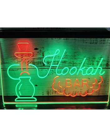 Hookah Bar Two Tone Hanging Neon Sign