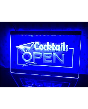 Cocktails Open Hanging Neon Sign