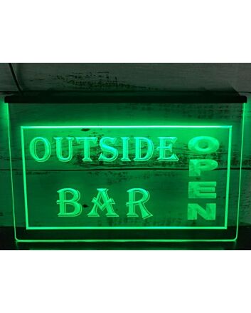 Outside Bar Open Hanging Neon Sign