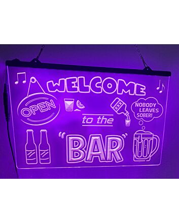 Welcome to the Bar Hanging Neon Sign
