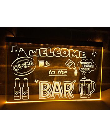 Welcome to the Bar Hanging Neon Sign