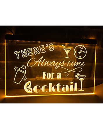 There&#039;s Always time for a Cocktail Hanging Neon Sign