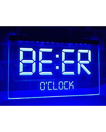 Beer O'clock Bar Hanging Neon Sign