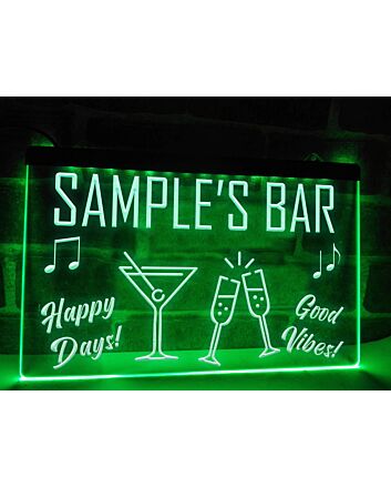 Happy Days Bar Personalized Hanging Neon Sign