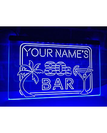 80s Bar Personalized Hanging Neon Sign