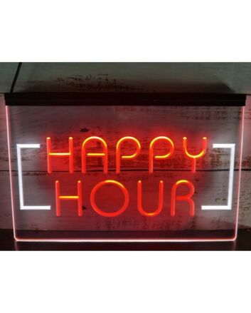 Happy Hour Two Tone Hanging Neon Sign