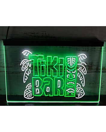 Tiki Bar Mask Two Tone Hanging Neon Sign