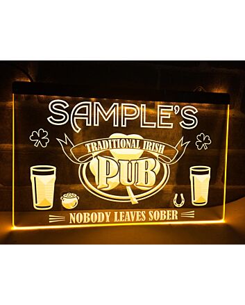 Irish Pub Personalized Hanging Neon Sign