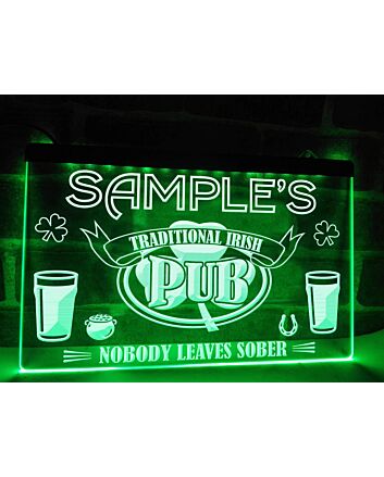 Irish Pub Personalized Hanging Neon Sign