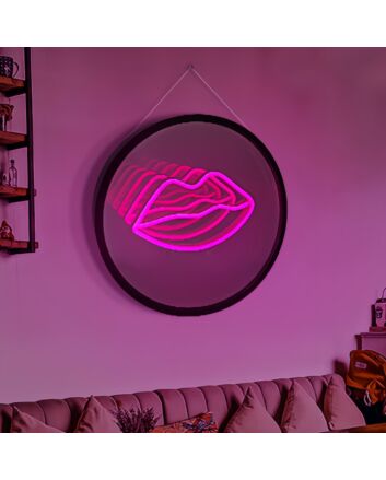 Glamorous Red Lips 3D Mirror Effect
