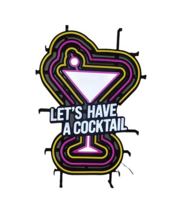 Let&#039; Have a Cocktail Iron Frame Neon Sign