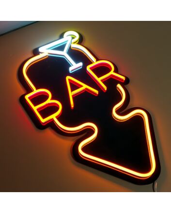 Customize Bar Wall Decor Neon Black Backsplash