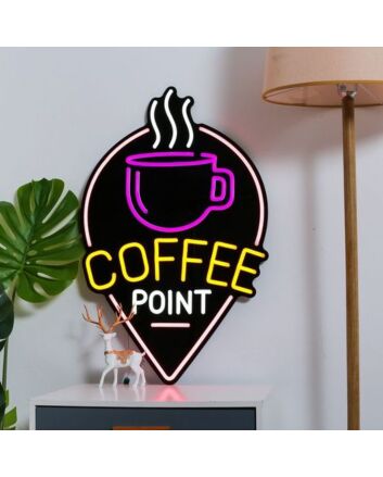 Customize coffee Wall Decor Neon Black Backsplash