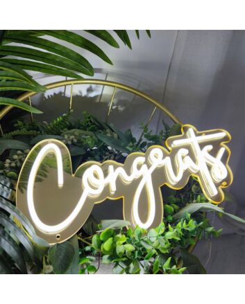 Congrats Gold Backsplash Neon Signs