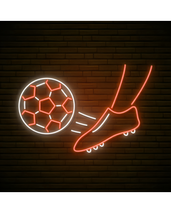 Kicking Soccer Ball Neon Sign