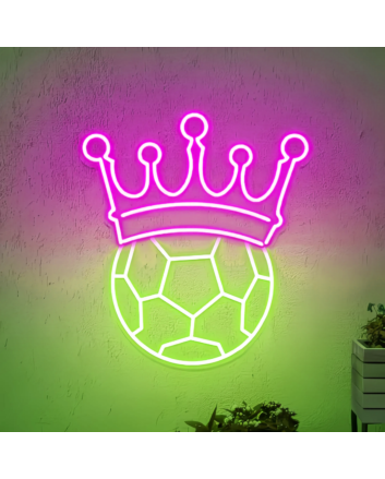 Crown Soccer Neon Light
