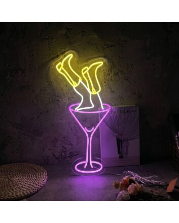 Tipsy in Wine Glass Neon Sign