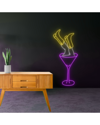 Tipsy in Wine Glass Neon Sign