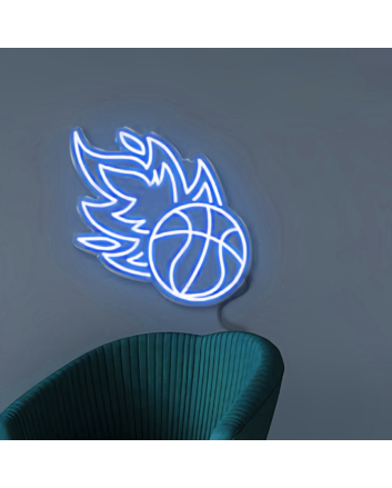 Flaming Basketball Neon Light