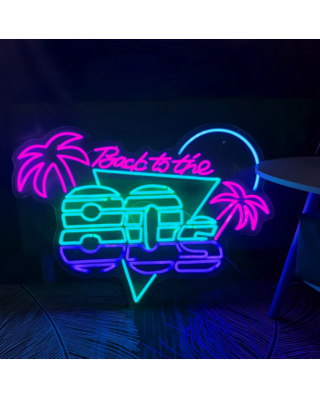 Customize Retro Back to the 80s Neon Sign