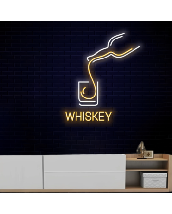 Customize Bold Drink WHISKEY Neon Sign