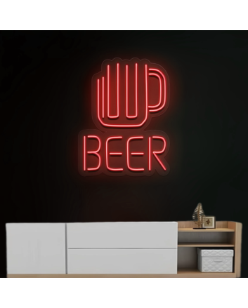 Customize Frosty Beer Glass Neon Light