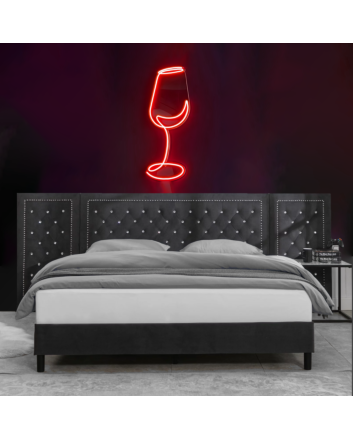 Sophisticated Elegant Wine Glass Neon Light