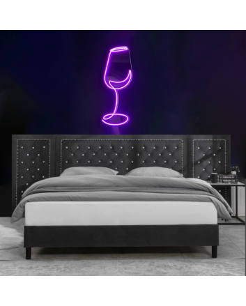 Sophisticated Elegant Wine Glass Neon Light