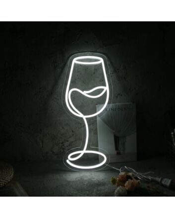 Sophisticated Elegant Wine Glass Neon Light