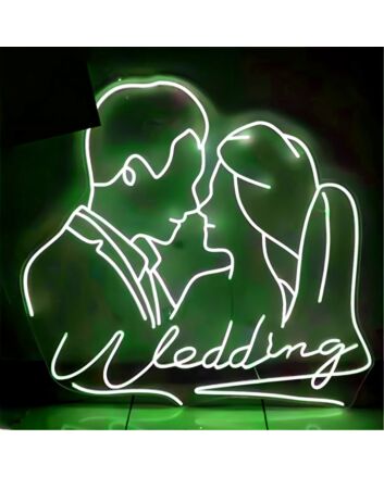Customize Wedding Romantic Kissing Couple Portrait Neon Sign